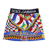 Dolce & Gabbana Gonna Stampa Fantasia Con Elastico In Vita Logati