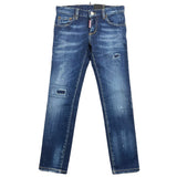 Dsquared2 Jeans Tinta Unita Con Stampa Logo E Strappi