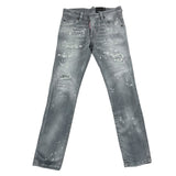 Dsquared2 Jeans Tinta Unita Con Stampa Logo E Strappi