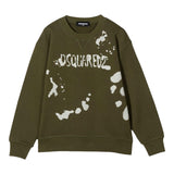 Dsquared2 Felpa Tinta Unita Con Stampa E Girocollo