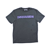 Dsquared2 T-Shirt Girocollo Tinta Unita Con Stampa