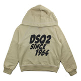 Dsquared2 Felpa Chiusa Con Cappuccio Tinta Unita Con Stampa Logo