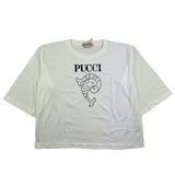 Emilio Pucci T-Shirt Gircollo Modello Largo Tinta Unita Con Stampa Logo