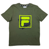 Fila T-Shirt Girocollo Tinta Unita Con Stamp In Contrasto