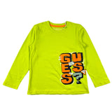 Guess Shirt Girocollo Tinta Unita Con Stampa In Contrasto