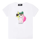 Karl Lagerfeld T-Shirt Tinta Unita Girocollo Con Stampa