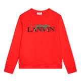 Lanvin Felpa Tinta Unita Con Stampa E Girocollo