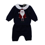 Little Bear Completo Maglia-Coulotte Tinta Unita Con Stampa Babbo Natale