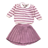 Little Bear Completo Maglia-Gonna Bicolore Fantasia A Righe