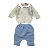 Little Bear Completo Maglia Tinta Unita Con Colletto In Contrasto-Pantalone