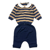 Little Bear Completo Bicolore Con Fantasia A Righe Maglia-Pantalone