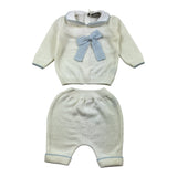 Little Bear Completo Tinta Unita Con Colletto E Fiocco In Contrasto-Pantalone