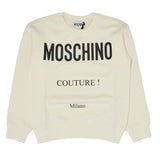 Moschino Felpa Girocollo Tinta Unita Con Stampa