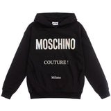 Moschino Felpa Con Cappuccio Tinta Unita Con Stampa