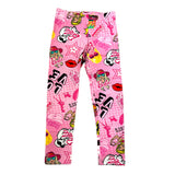 Mousse Kids Leggins Tinta Unita Con Fantasia Barbie