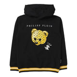 Philippe Plein Felpa Chiusa Con Cappuccio Tinta Unita Con Stampa Logo