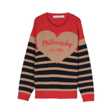 Philosophy Maglia Tricolore Con Stampa In Rilievo