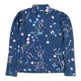 Simonetta Shirt Tinta Unita Mezzo Collo Con Fantasia Fiori