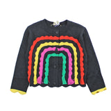 Stella Mccartney Cardigan Tinta Unita Con Fantasia Multicolor E Bottoni