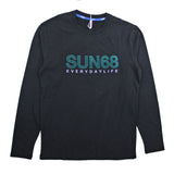 Sun68 Shirt Girocollo Tinta Unita Con Stampa In Contrasto