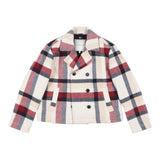 Tommy Hilfiger Cappotto Tinta Unita Con Fantasia Quadri E Bottoni