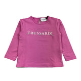 Trussardi Shirt Girocollo Tinta Unita Con Stampa In Contrasto