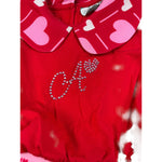 A Dee Abito tinta unita con Stampa Cuori Rosso per Neonata W251701N ROSSO A DEE 