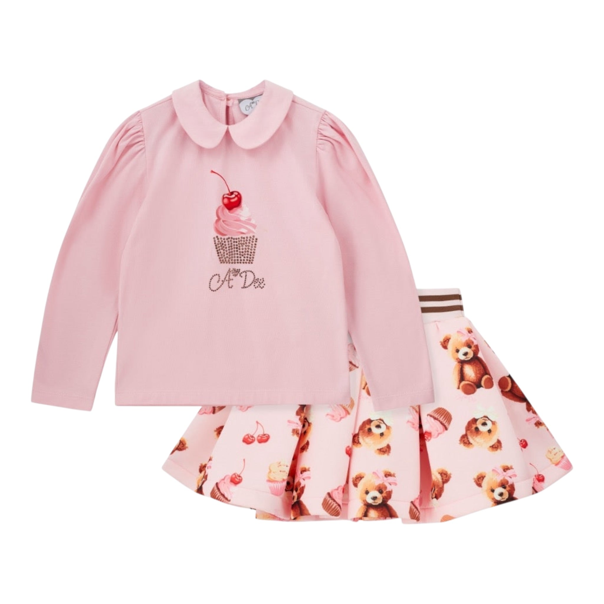 A Dee Completo 2Pz Shirt-Short Rosa per Neonata W252513N ROSA A DEE 