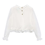 Abel & Lula Camicia Manica Lunga tinta unita Panna per Bambina 5614 PANNA ABEL & LULA 