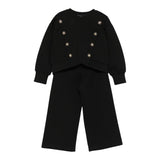Abel & Lula Completo 2 Pezzi Feloa-Pantalone tinta unita Nero per Bambina 5730 NERO ABEL & LULA 