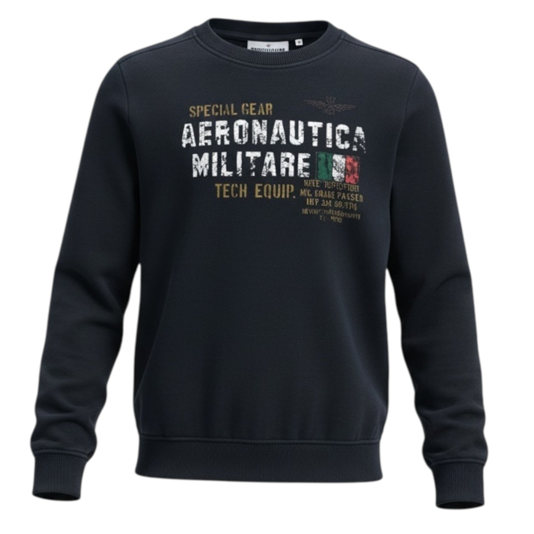 Aeronautica Militare Felpa tinta unita con Stampa Nero per Neonato 242TF0001AJRF758N NERO AERONAUTICA MILITARE 