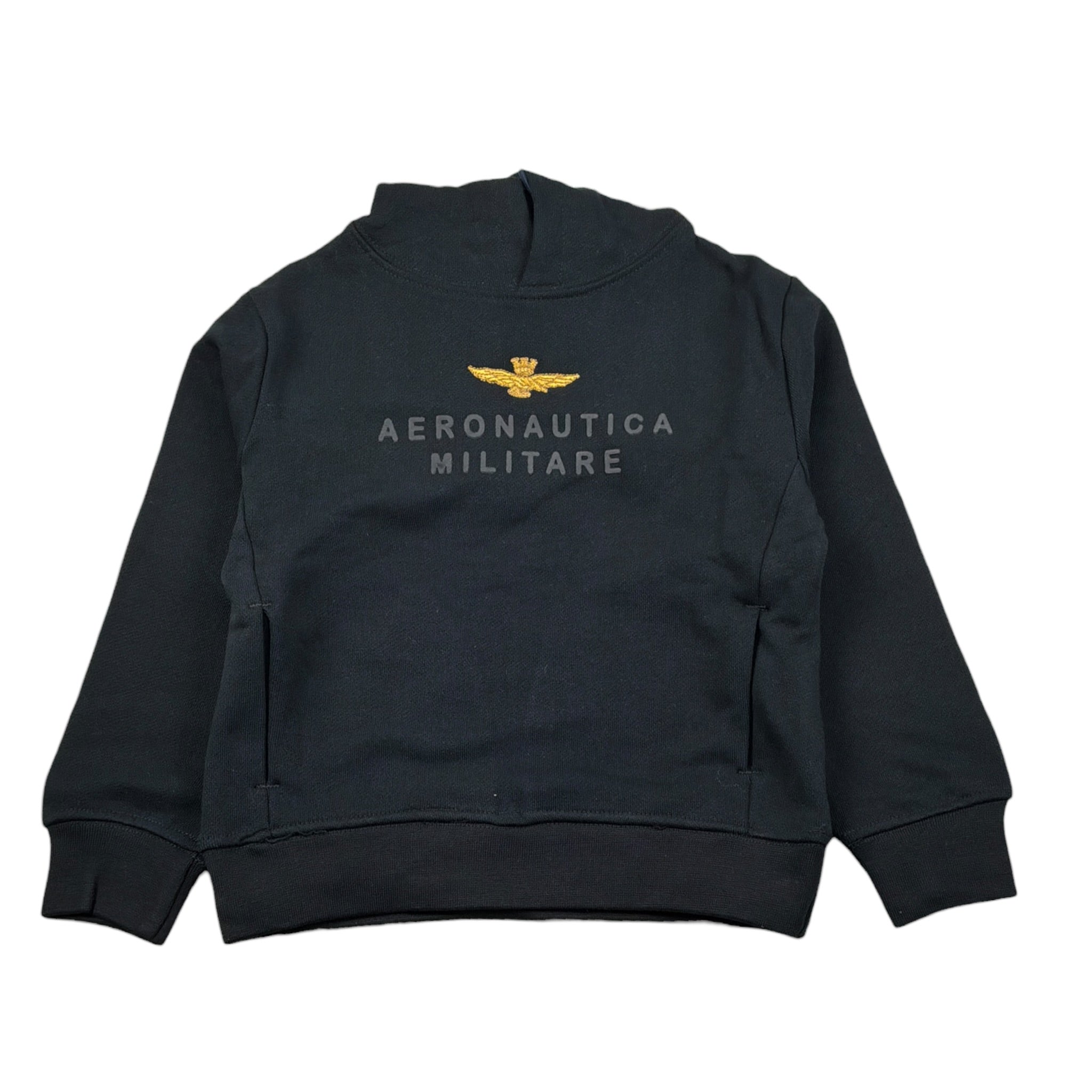 Aeronautica Militare Felpa Chiusa con Cappuccio tinta unita Nero per Neonato 252FE0046A NERO AERONAUTICA MILITARE 
