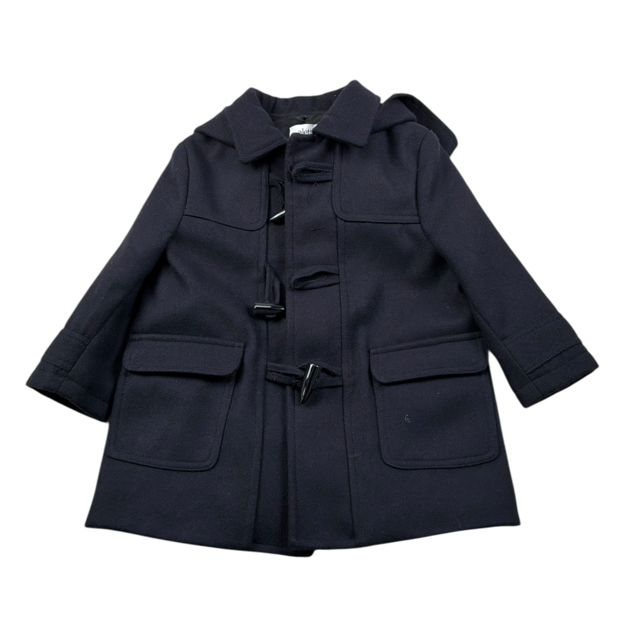 Aletta Cappotto tinta unita con Cappuccio Blu per Bambino M220434 BLU ALETTA 