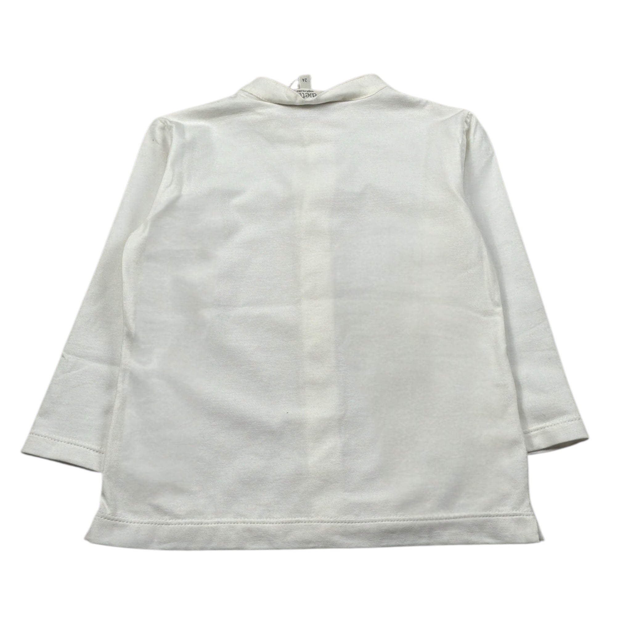 Aletta Camicia Manica Lunga tinta unita Collo Coreano Panna per Neonato RZ22642 PANNA ALETTA 