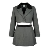 Amiuni Completo 2Pz Short-Giacca Crop Grigio per Bambina AG801225 GRIGIO AMIUNI 