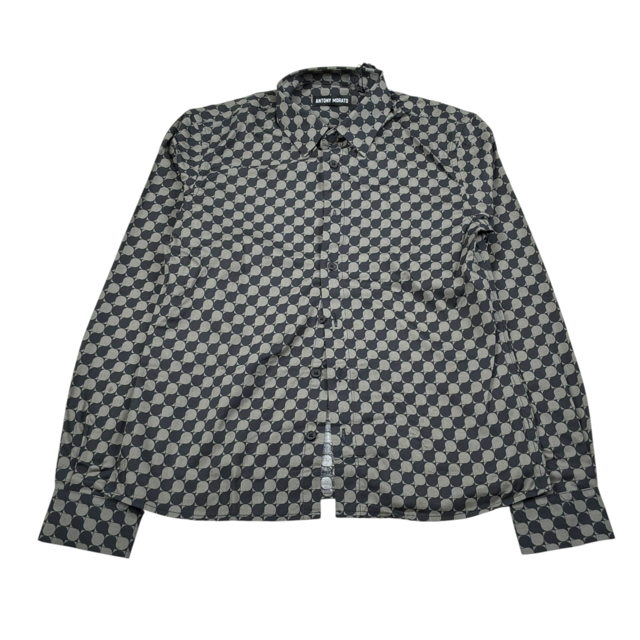 Antony Morato Camicia Manica Lunga Stampa Fantasia Nero/Verde per Bambino MKSL0022 NERO/VERDE ANTONY MORATO 