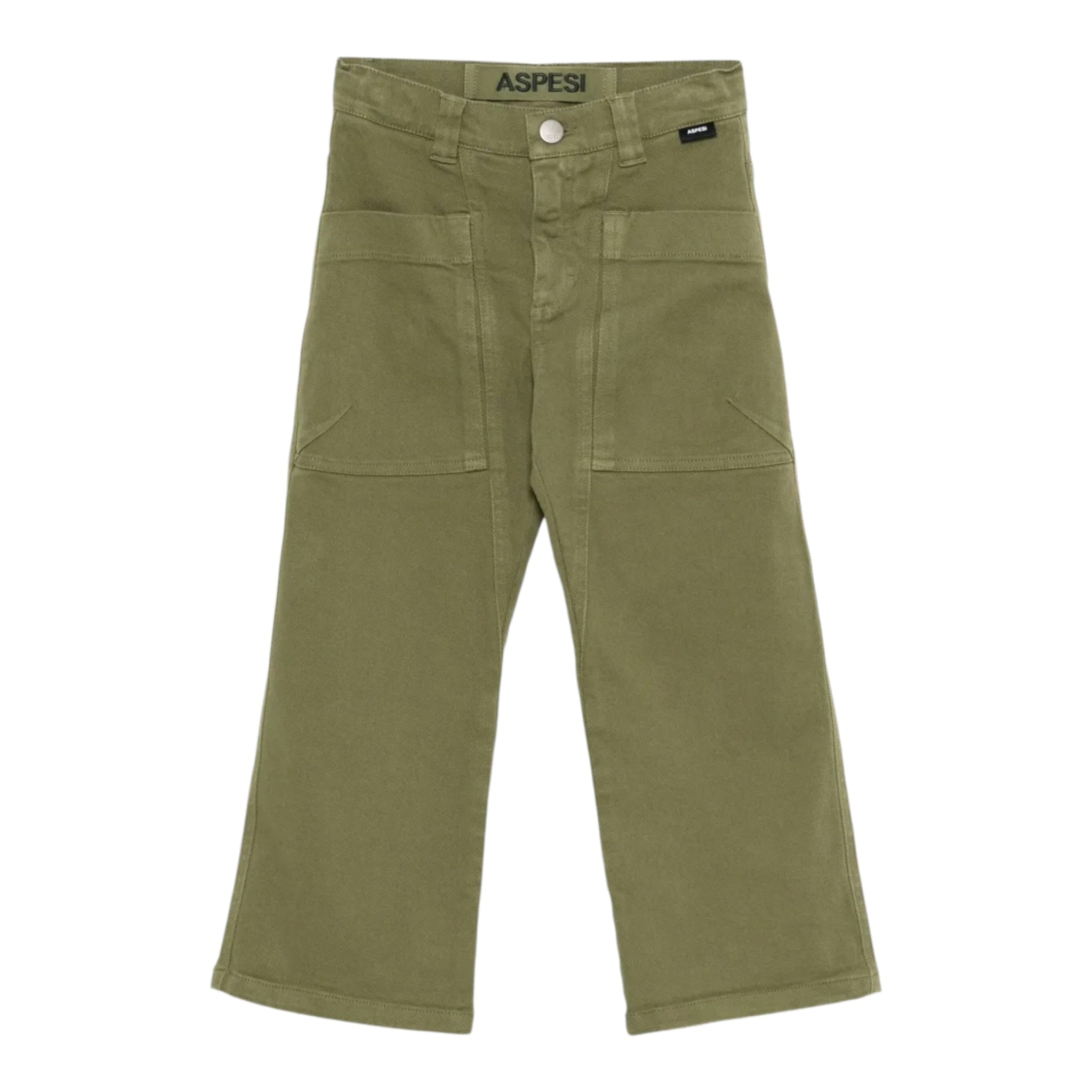 Aspesi Pantalone tinta unita con Girovita Regolabile Verde per Bambino A25APL0012C6051 VERDE ASPESI 