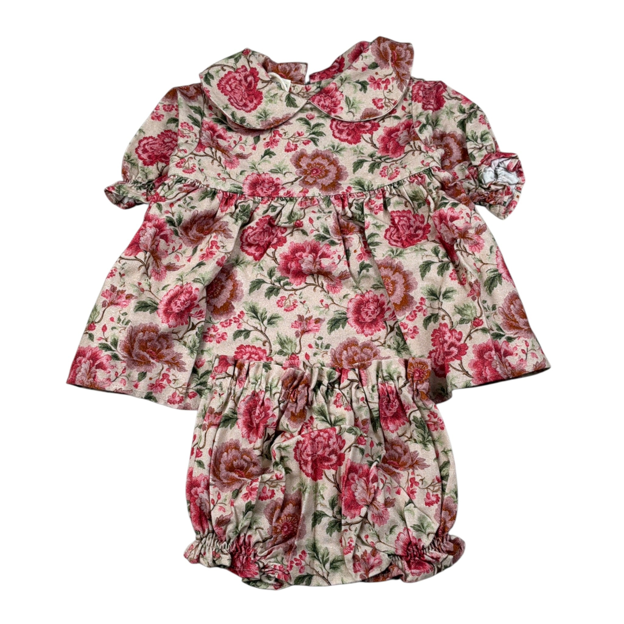 Babe & Tess Abito Manica Lunga tinta unita Stampa Fantasia con Culotte Beige per Neonata 01/548134N BEIGE BABE & TESS 