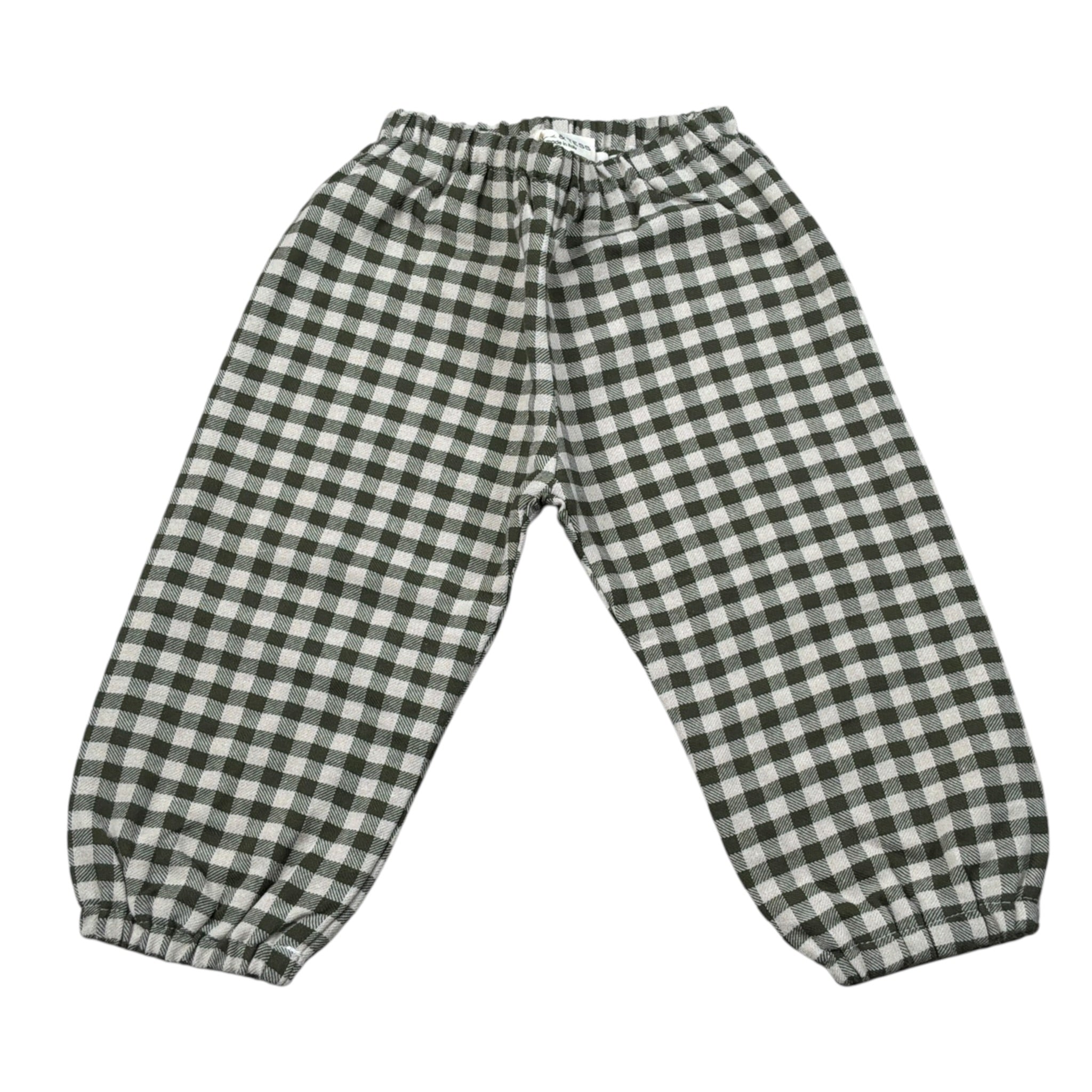 Babe & Tess Pantalone Fantasia Quadretti con Elastico In Vita Verde per Neonato 04/548044 VERDE BABE & TESS 