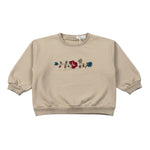 Babe & Tess Felpa Chiusa Girocollo tinta unita con Ricami Beige per Neonata 23/548110N BEIGE BABE & TESS 