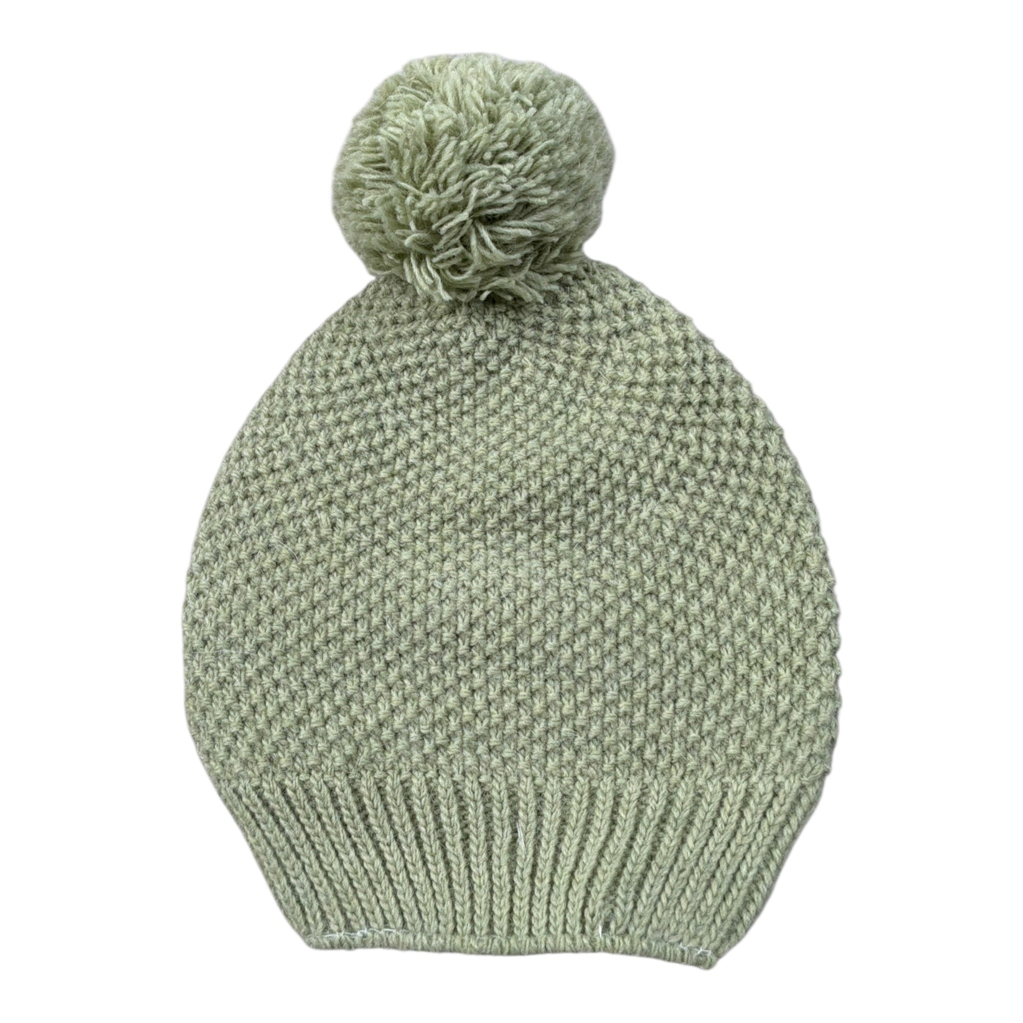 Babidu Cappello tinta unita con Pon Pon Verde per Neonata 90683 VERDE BABIDU 