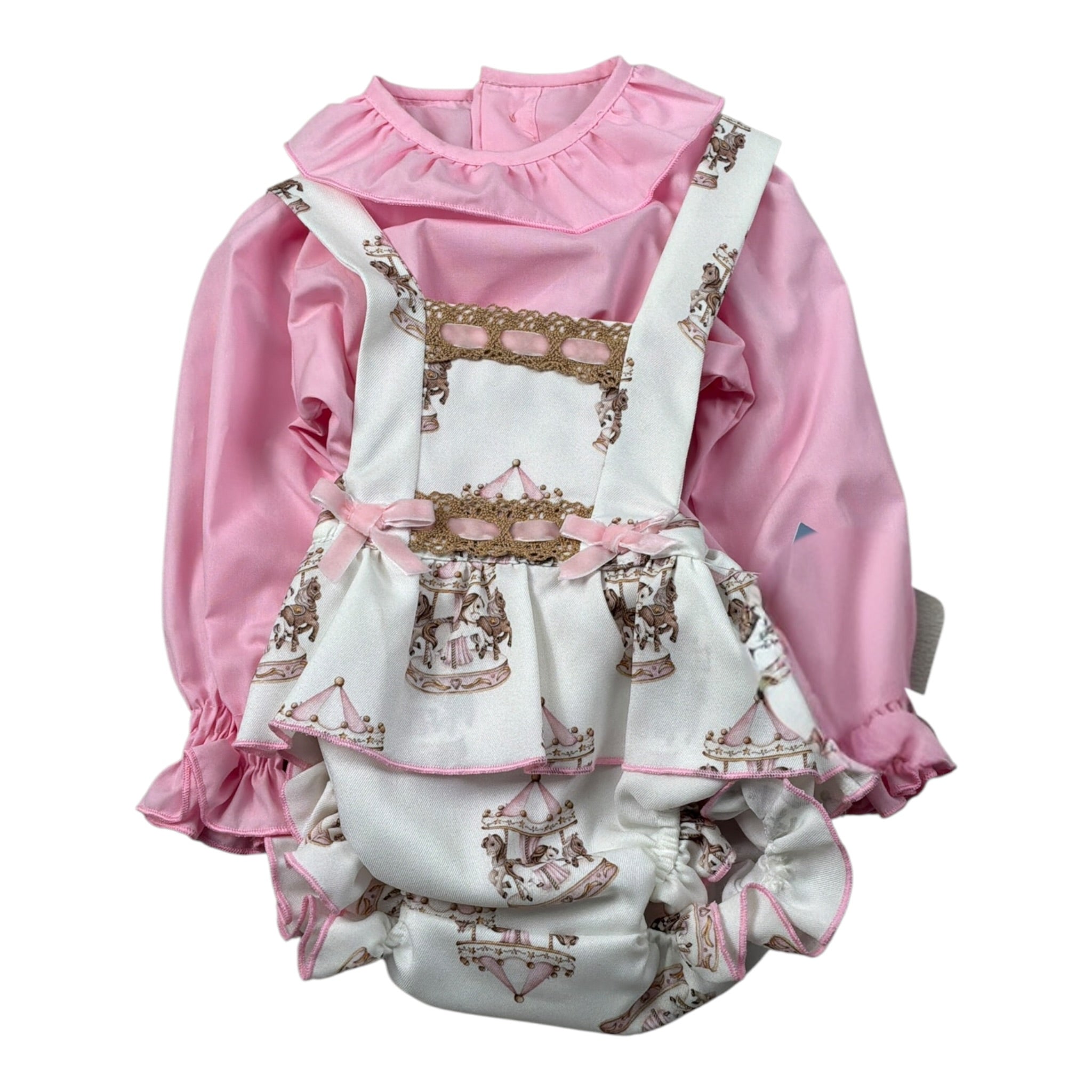 Babine' Completo 2 Pezzi Camicia-Salopette Rosa per Neonata 2612021 ROSA BABINE' 