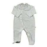 Baby Gi Tutina Manica Lunga tinta unita In Ciniglia Bianco per Neonata RND53 BIANCO BABY GI 
