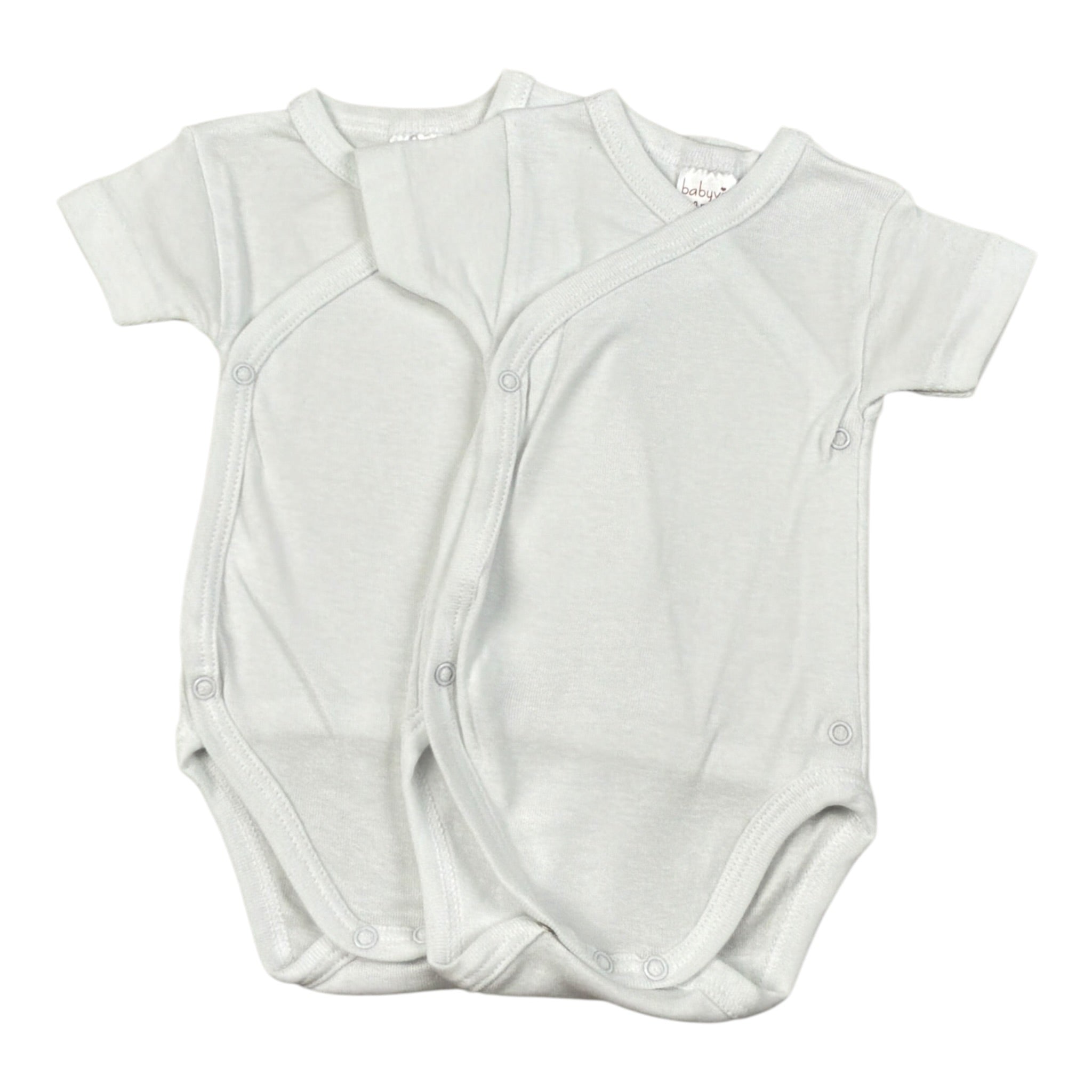 Babyvip Set 2 Body tinta unita Mezza Manica Bianco per Neonata J1575 BIANCO BABYVIP 