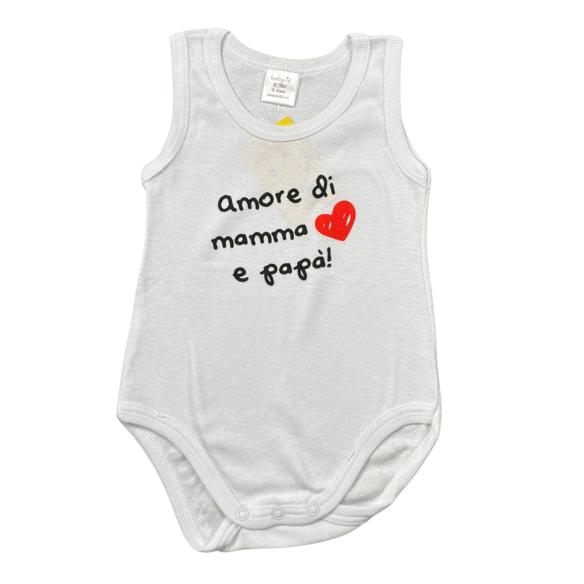 Babyvip Body tinta unita con Stampa Bianco per Neonata J1600 BIANCO BABYVIP 