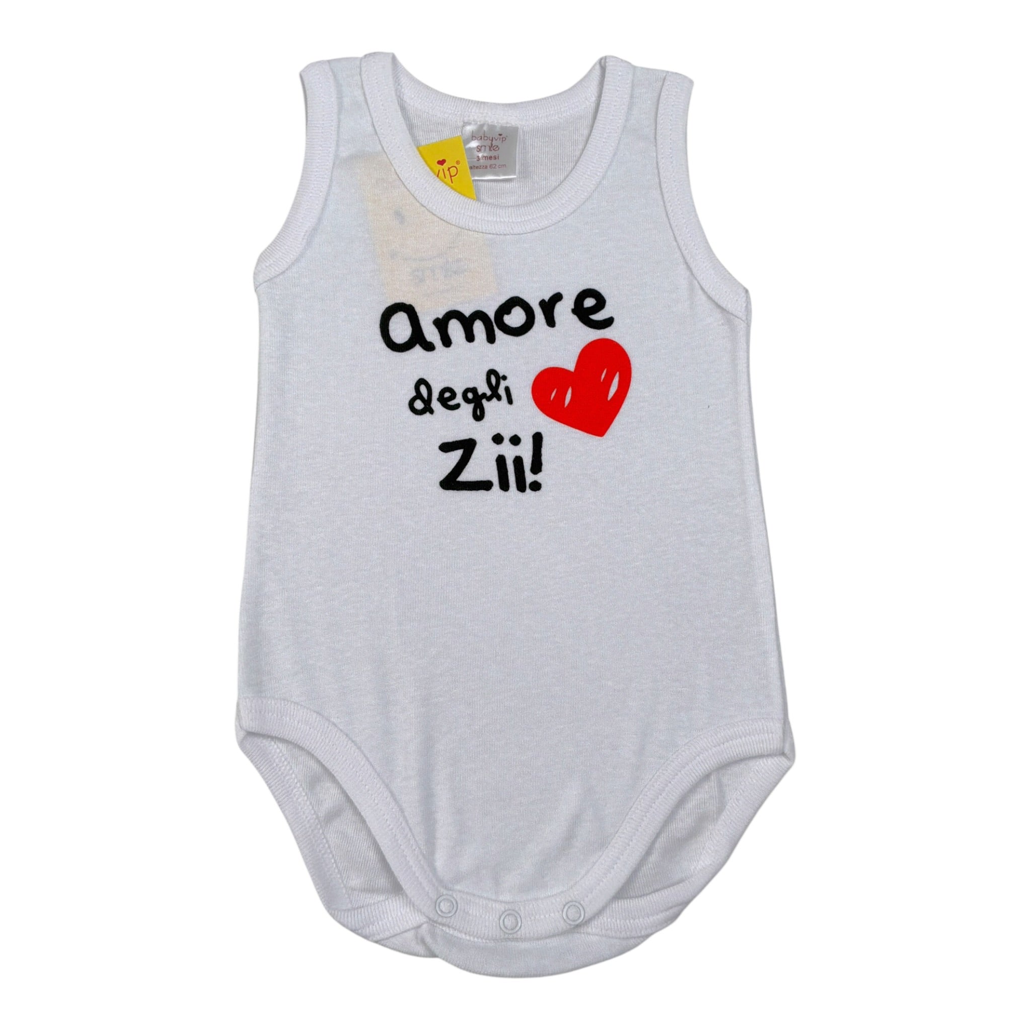 Babyvip Body tinta unita con Stampa Mezza Manica Bianco per Neonata J1602 BIANCO BABYVIP 