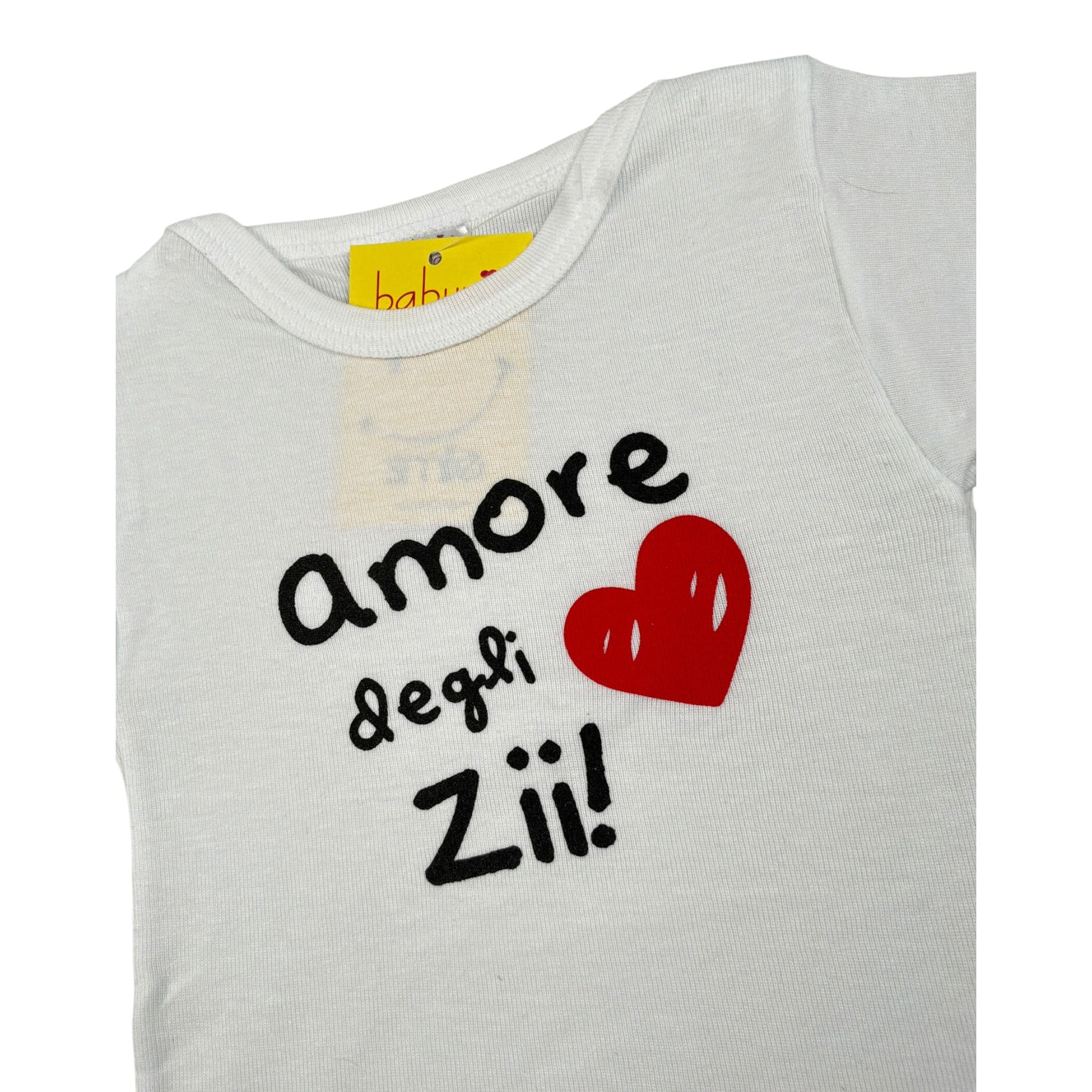 Babyvip Body tinta unita con Stampa ''Amore Degli Zii'' Bianco per Neonata J606 BIANCO BABYVIP 