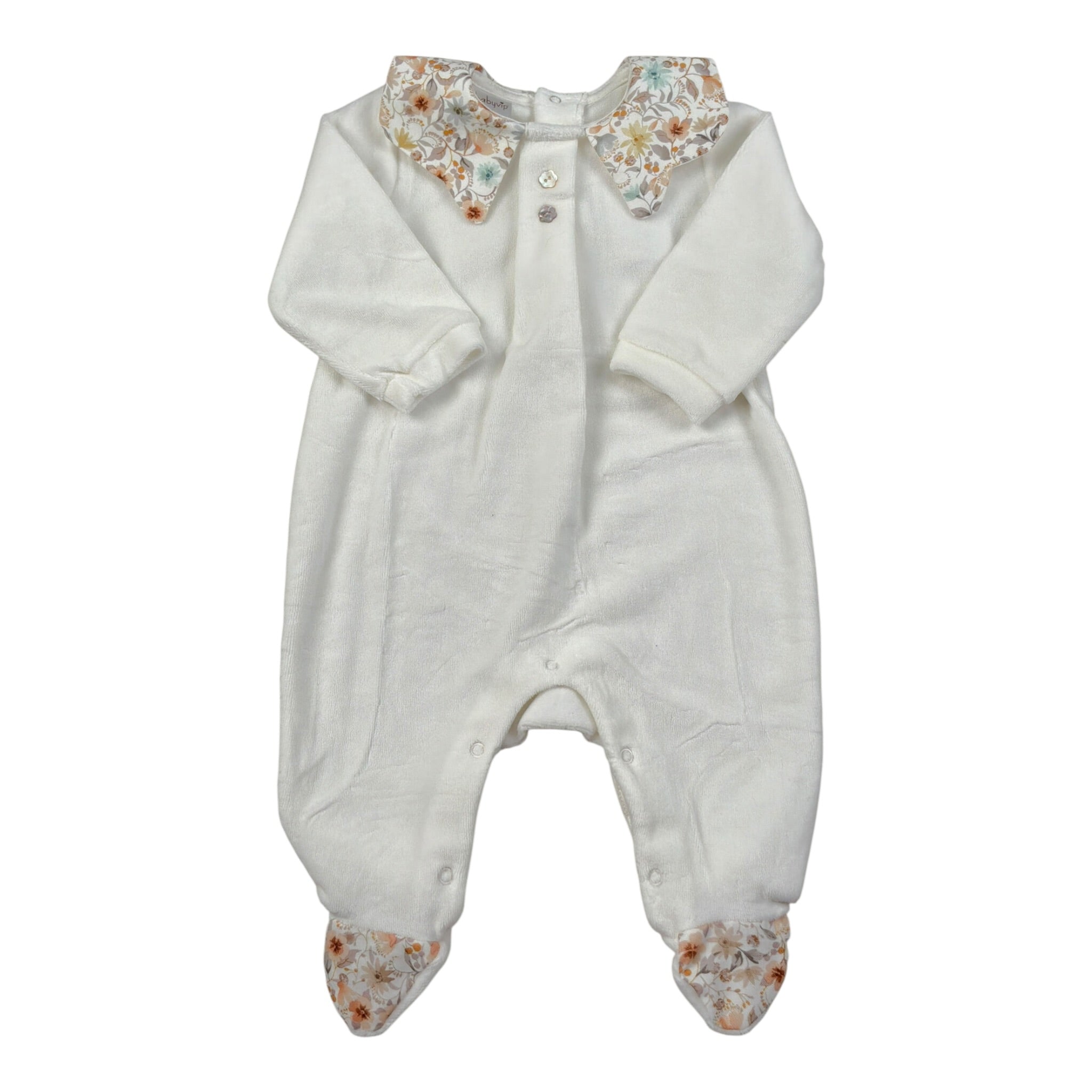 Babyvip Tutina tinta unita In Velluto Bianco per Neonata T2887 BIANCO BABYVIP 