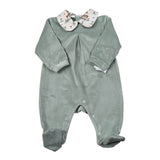 Babyvip Tutina tinta unita In Velluto Verde per Neonata T2889 VERDE BABYVIP 
