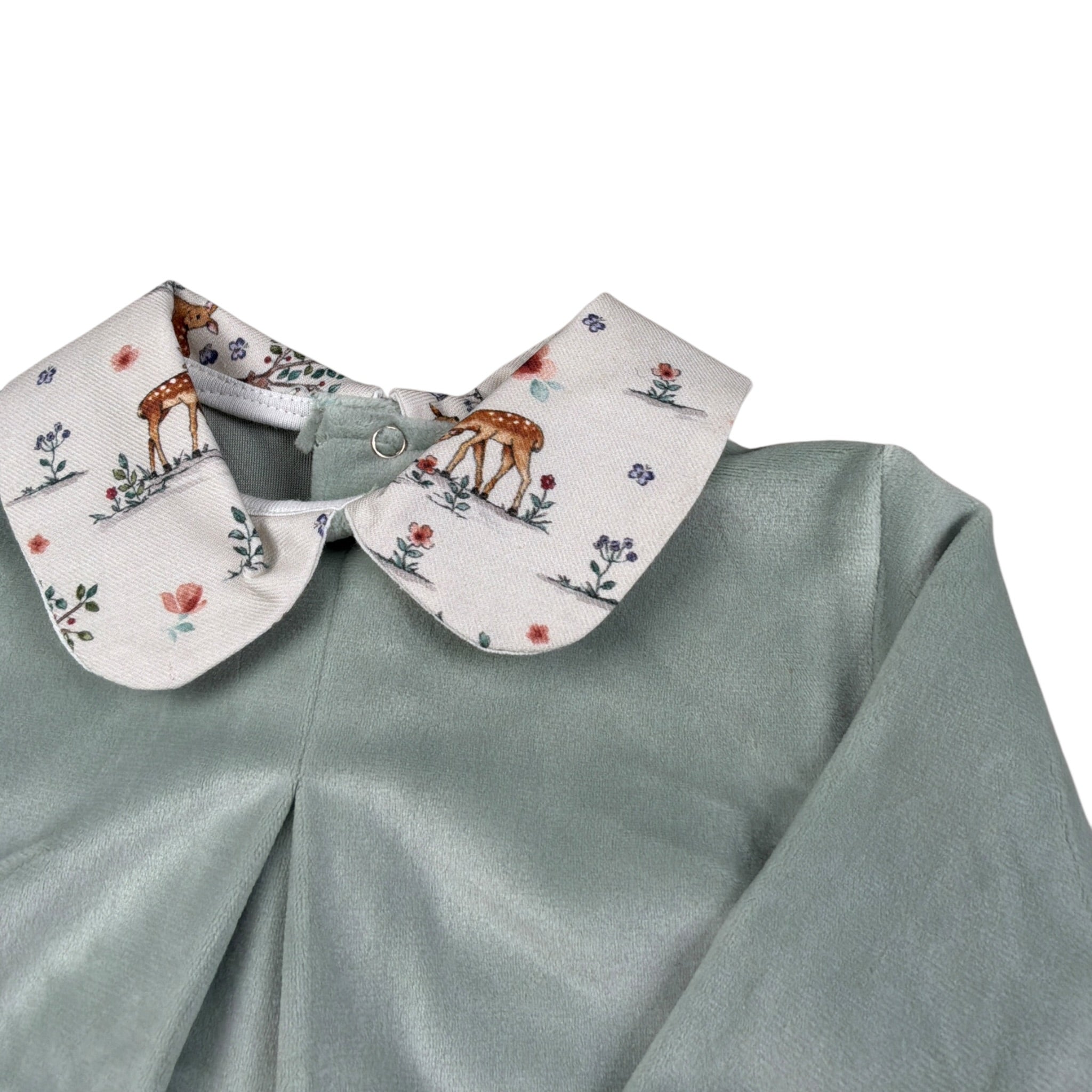 Babyvip Tutina tinta unita In Velluto Verde per Neonata T2889 VERDE BABYVIP 